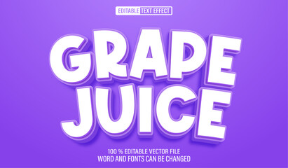 Editable 3d text style effect - Grape Juice text effect Template