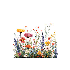 Wildflower Clipart Vector Illustration