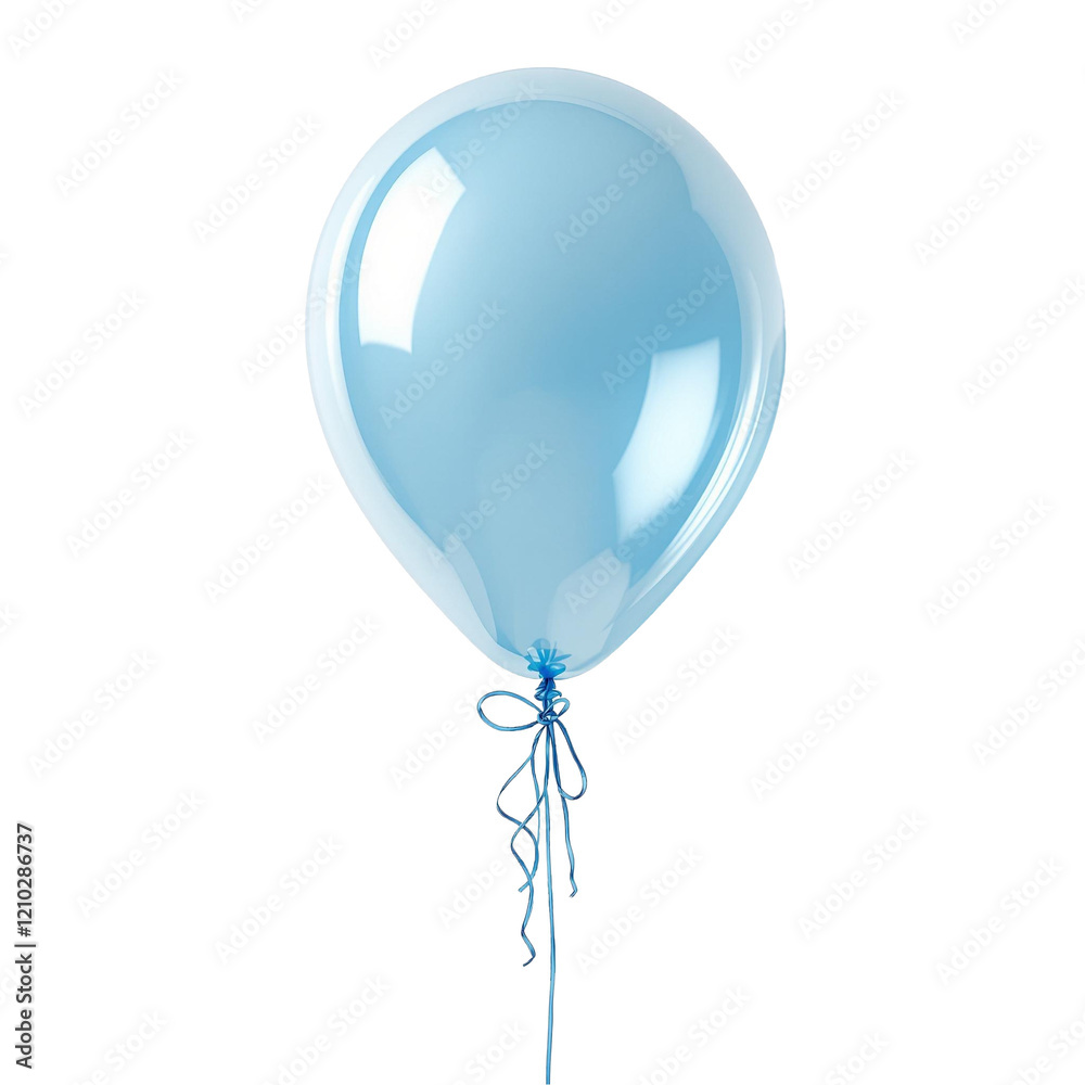 Poster a blue balloon with a string attached to it, no background png