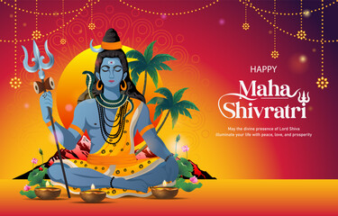 happy maha shivratri background with gradient concept