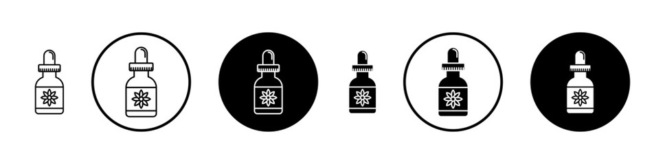 Bach flowers icons set in black filled and stroke line style