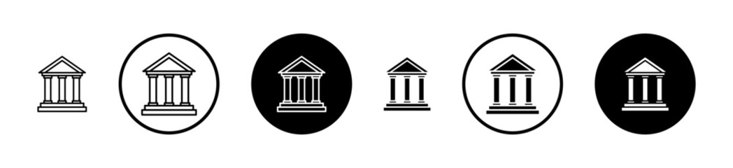 Bank icons in black and blue set
