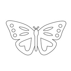 Butterfly coloring page for kids. Coloring page with butterfly. Children's coloring activity sheet. Cute Illustration to Color.