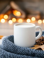 Enormous Mug of Frothy Chai Latte with Aromatic Spices