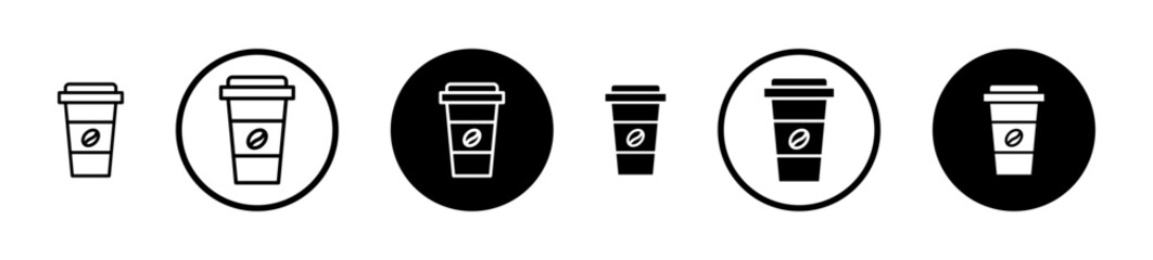 Coffee icons in black and blue set