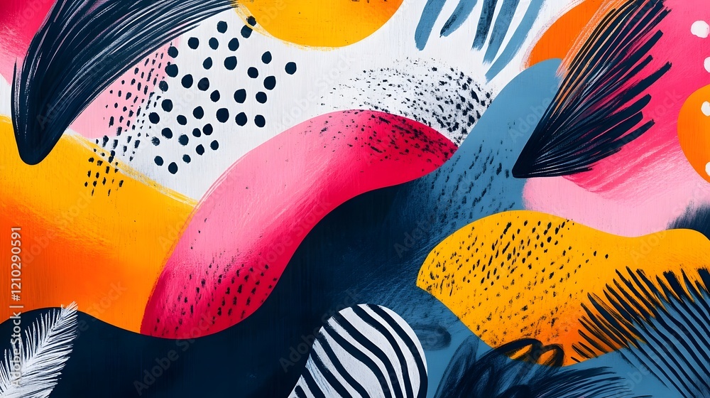 Poster captivating abstract design with vibrant strokes intricate patterns and mesmerizing colorful texture