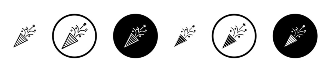 Confetti icons vector pack in black and blue colors