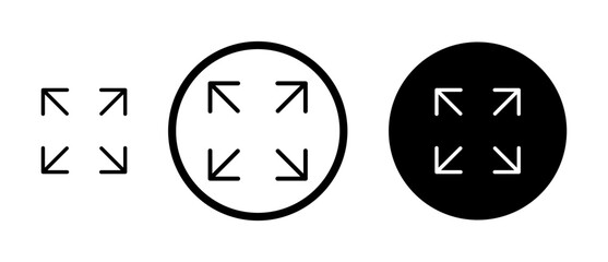 Expand icons vector pack in black and blue colors