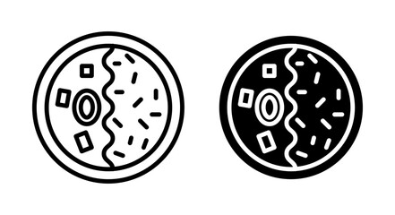 Kare raisu icons set in black filled and stroke line style