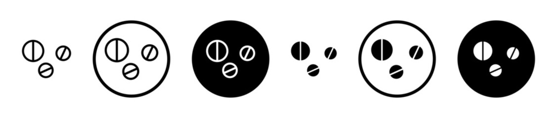 Fototapeta premium Medicine icons set in black filled and stroke line style