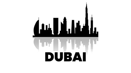 Obraz premium Dubai skyline silhouettes vector illustration