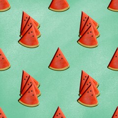 Fresh red watermelon, sweet and delicious.