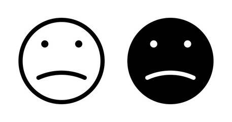 Sad icons vector pack in black and blue colors