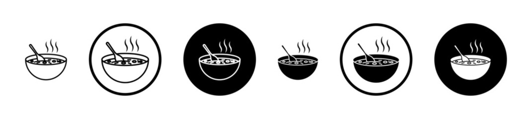 Soup icons set in black filled and stroke line style