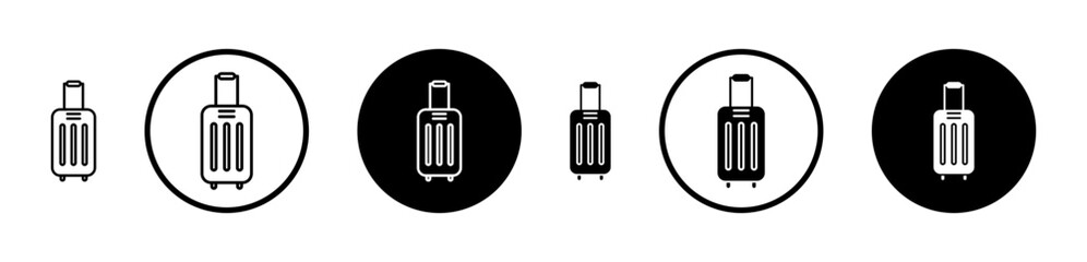 Suitcase icons in black and blue set