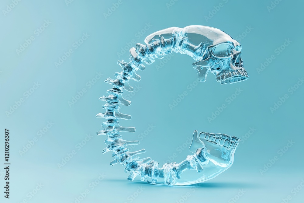 Fototapete the letter c is made of ice and he is twisted and distorted