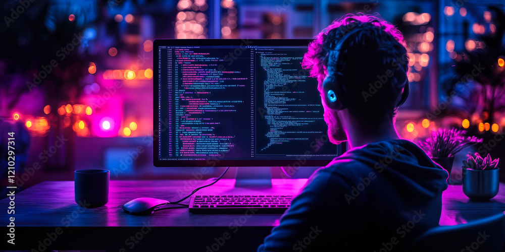 Poster innovative software development tools enhancing code exploration efficiency in vibrant workspace
