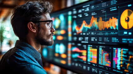 Professional analyzing data analytics tools for simplified business solutions