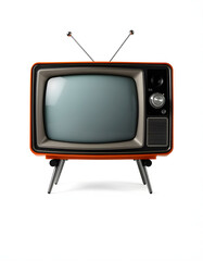 An old vintage retro tv television set isolated on a white background, smooth light