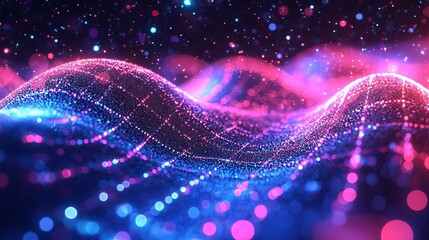 Blue abstract particle technology background, abstract KV main visual business PPT background , isolated on white background,  , copy space for text,