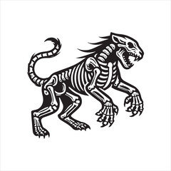 black and white tiger on white