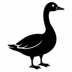 goose silhouette vector icon on white background