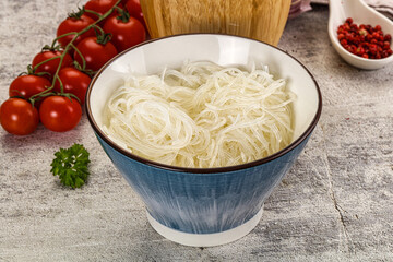 Glass noodle funchoza in the bowl