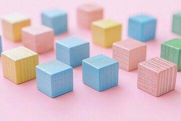 Obraz premium Colorful wooden toy blocks