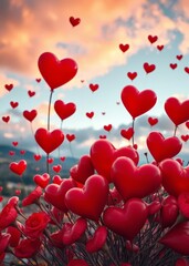 Valentines day background with red hearts for love concept with copy space love love heart valentine vector romantic day holiday 