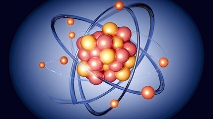 Atomic Nucleus Structure, Science Illustration, Energy, Subatomic Particles