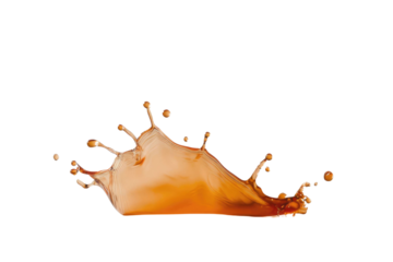 Splash of a transparent orange liquid on a white background PNG


