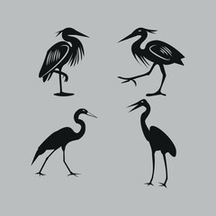 Heron Bird Hand-drawn Design