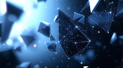 Dark indigo with subtle glowing molecular mesh Tiny interconnected polygons softly illuminated, providing a minimalist depiction of high-tech networks