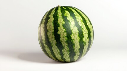 watermelon with green rind on a white background