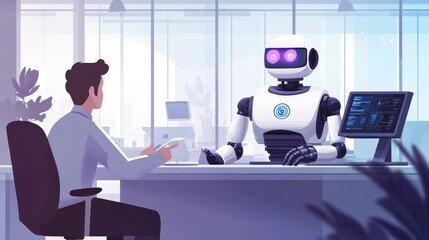 Robot Interacting with Office Workers in a Professional Setting