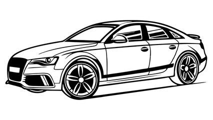 car logo, black outline, vector graphic, transparent background