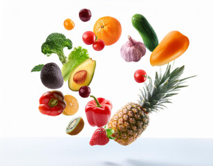 Large set of isolated vegetables on a white background