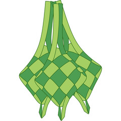 Ketupat Illustration Element