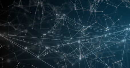 Image of network of connections with spots on dark background