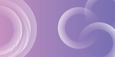 Abstract circle lines on pink and purple background. Geometric stripe line art design for poster, brochure, cover, website, header, web banner, presentation.