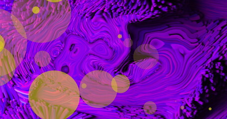 Image of orange glowing spots over vibrant abstract purple background