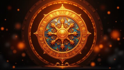 A symbol of unity and the infinite cycle, emphasizing the depth of Buddhist teaching and the sacred aesthetics of the mandala.