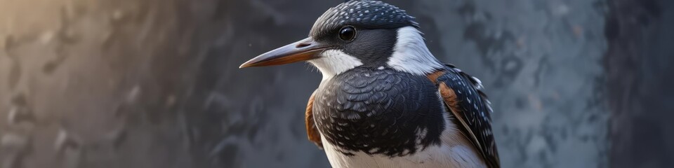Fototapeta premium Bird with distinctive pouched bill and white patches, brown pelican, pelican species