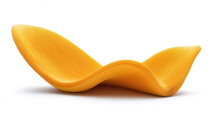 Abstract Yellow Wave Shape Sculpture for Modern Design Inspiration