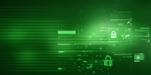 2d illustration Safety concept: Closed Padlock on digital background