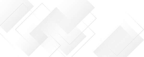 Modern and minimal concept white and gray abstract square pattern background. Elegant  geometric background with copy space template design for business, presentation, banner.