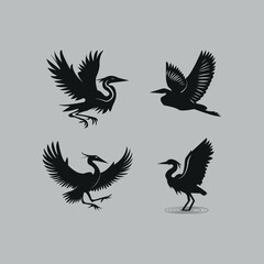 Flying Heron Bird Hand-made Design 