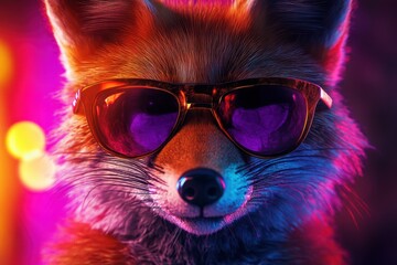 Naklejka premium A fox with a yellow eye and a nose