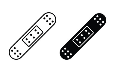 Wound sticker, medical bandage icon. bandage icon vector design template simple and clean. Band Aid icon. Medical patch line icon vector illustration set.