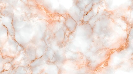 Elegant Marble Texture with Rose Gold Veins and White Background
